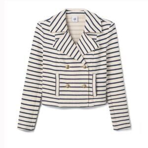 Cabi Even Keel Knit Blazer Jacket Medium Blue Stripes 6676 Nautical Preppy 2025